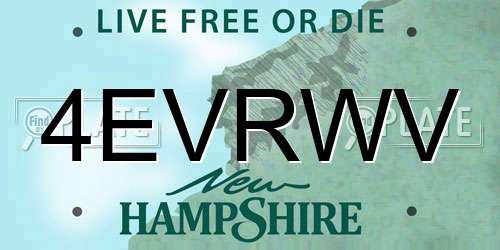 4EVRWV New Hampshire License Plate