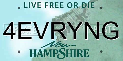 4EVRYNG New Hampshire License Plate