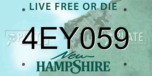 4EY059 New Hampshire License Plate