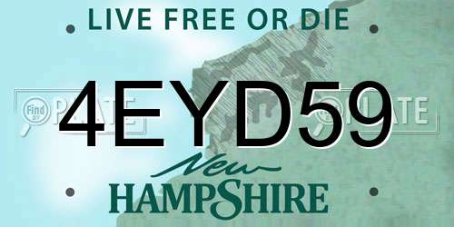 4EYD59 New Hampshire License Plate