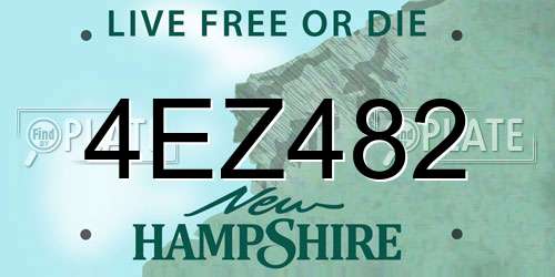 4EZ482 New Hampshire License Plate