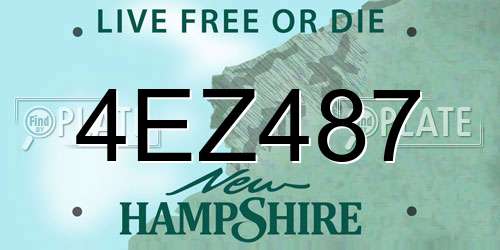 4EZ487 New Hampshire License Plate
