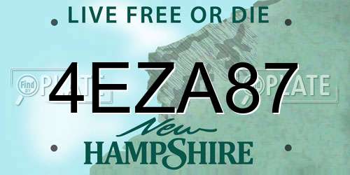 4EZA87 New Hampshire License Plate
