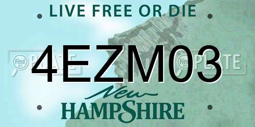 4EZM03 New Hampshire License Plate