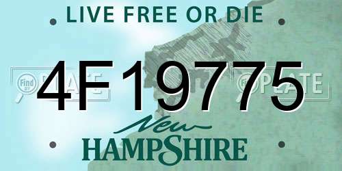 4F19775 New Hampshire License Plate