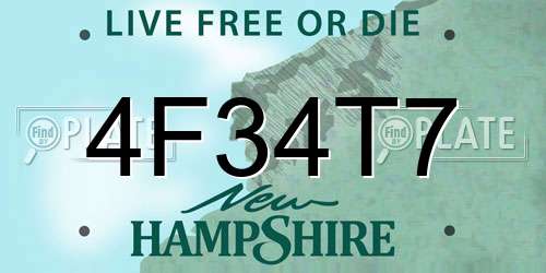 4F34T7 New Hampshire License Plate