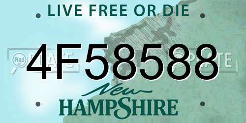 4F58588 New Hampshire License Plate