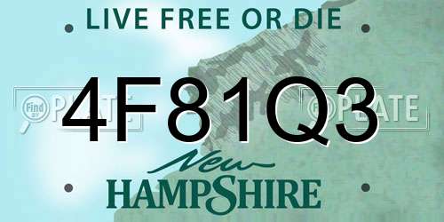 4F81Q3 New Hampshire License Plate