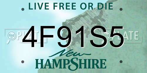 4F91S5 New Hampshire License Plate