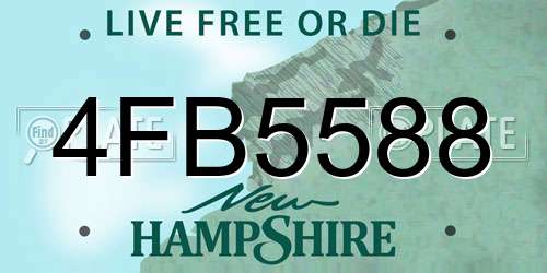 4FB5588 New Hampshire License Plate