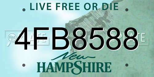 4FB8588 New Hampshire License Plate