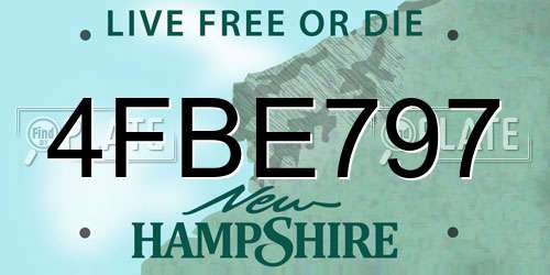 4FBE797 New Hampshire License Plate