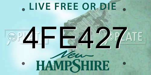 4FE427 New Hampshire License Plate