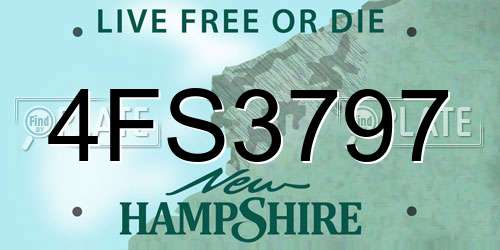 4FS3797 New Hampshire License Plate