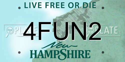 4FUN2 New Hampshire License Plate