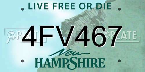 4FV467 New Hampshire License Plate