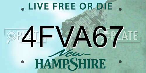 4FVA67 New Hampshire License Plate