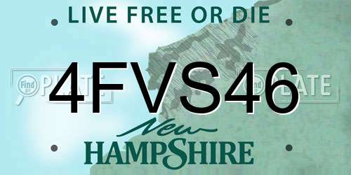 4FVS46 New Hampshire License Plate