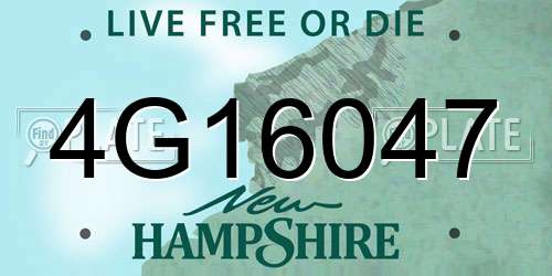 4G16047 New Hampshire License Plate