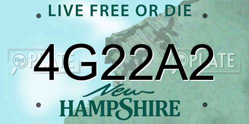 4G22A2 New Hampshire License Plate