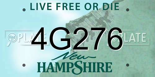 4G276 New Hampshire License Plate
