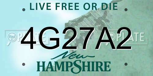 4G27A2 New Hampshire License Plate