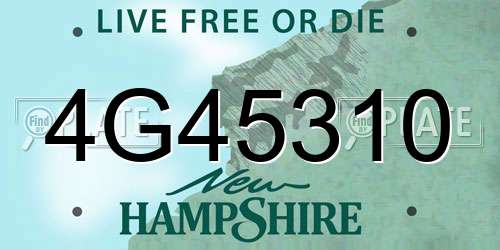 4G45310 New Hampshire License Plate