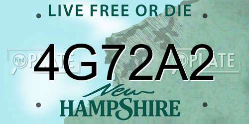 4G72A2 New Hampshire License Plate