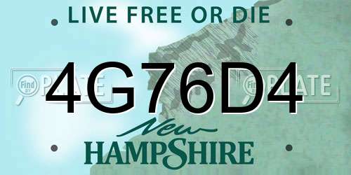 4G76D4 New Hampshire License Plate
