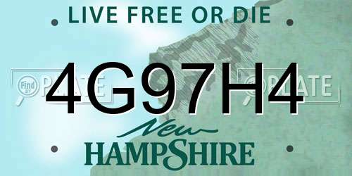 4G97H4 New Hampshire License Plate