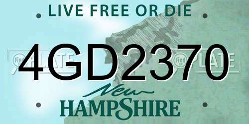 4GD2370 New Hampshire License Plate