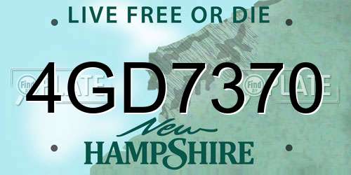 4GD7370 New Hampshire License Plate