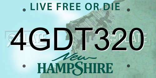 4GDT320 New Hampshire License Plate