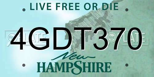 4GDT370 New Hampshire License Plate