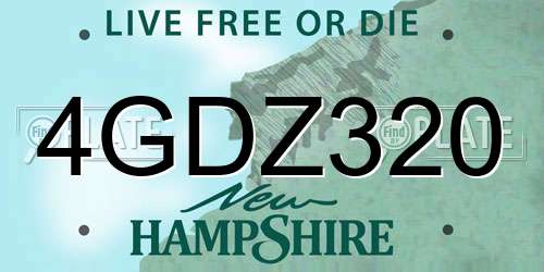 4GDZ320 New Hampshire License Plate