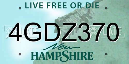 4GDZ370 New Hampshire License Plate