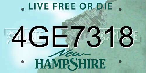 4GE7318 New Hampshire License Plate