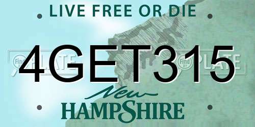 4GET315 New Hampshire License Plate