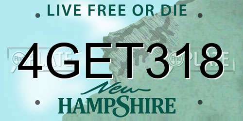 4GET318 New Hampshire License Plate