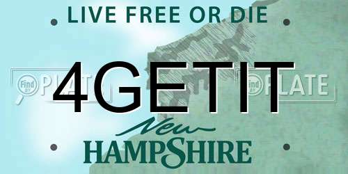 4GETIT New Hampshire License Plate