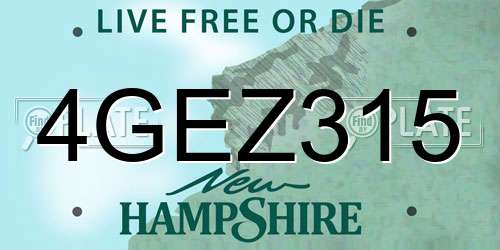 4GEZ315 New Hampshire License Plate