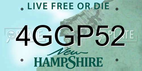 4GGP52 New Hampshire License Plate