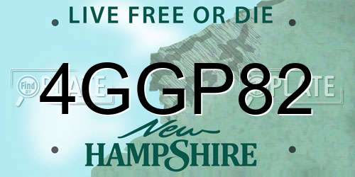 4GGP82 New Hampshire License Plate