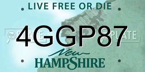 4GGP87 New Hampshire License Plate