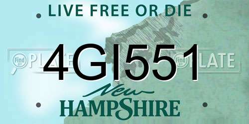 4GI551 New Hampshire License Plate