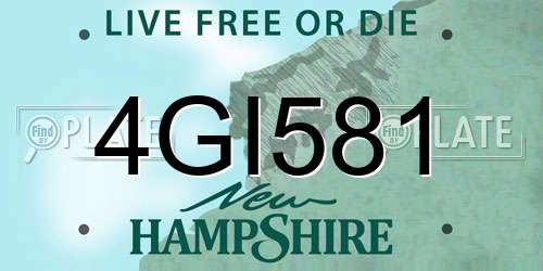 4GI581 New Hampshire License Plate