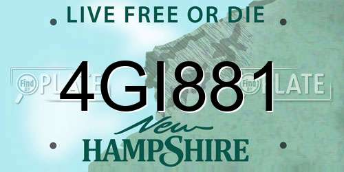 4GI881 New Hampshire License Plate