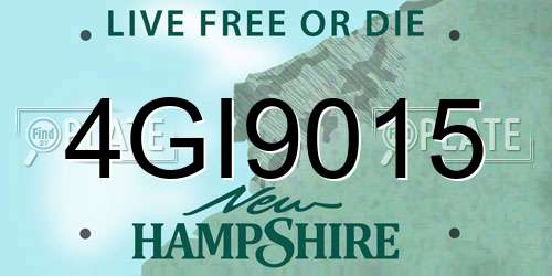 4GI9015 New Hampshire License Plate