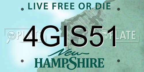 4GIS51 New Hampshire License Plate