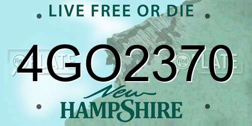 4GO2370 New Hampshire License Plate
